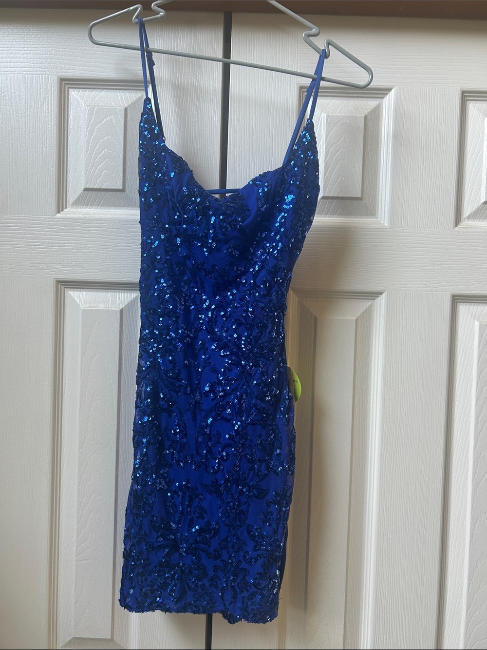 Windsor Royal Blue Sequin Spaghetti Strap Mini Dress